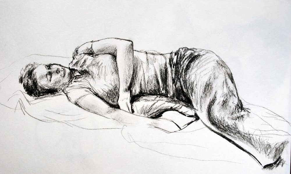 Drawing of a reclining figure