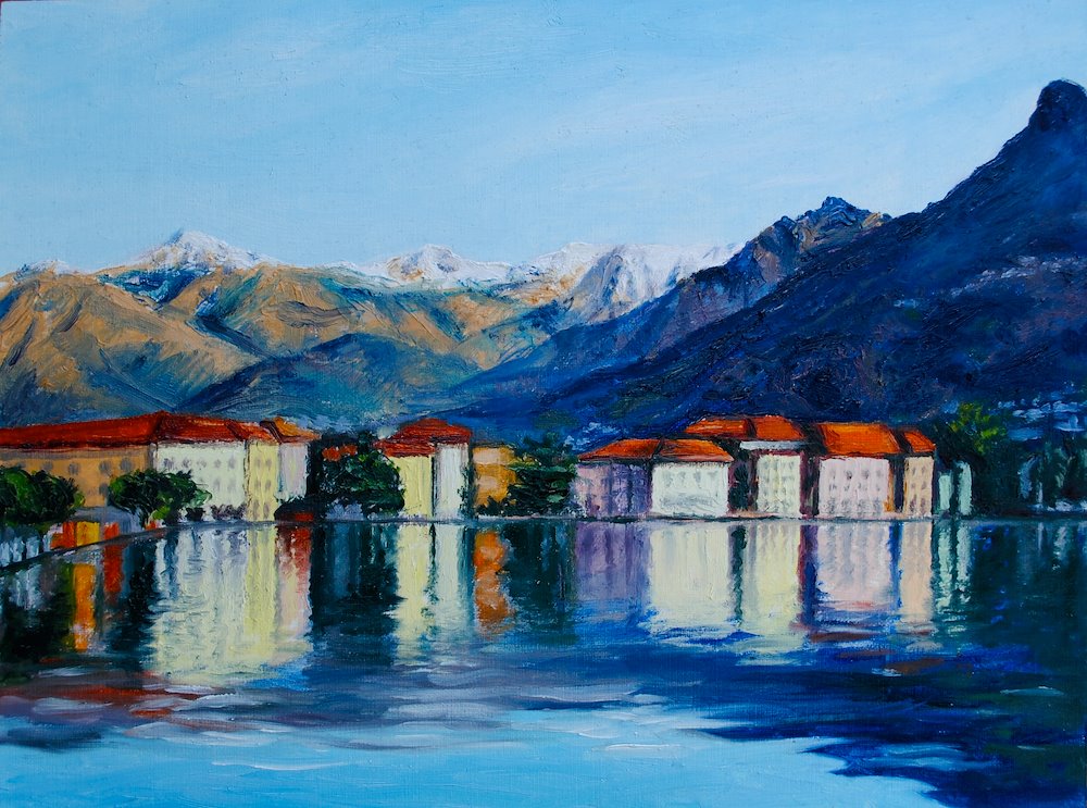 Painting of Lake Lugano